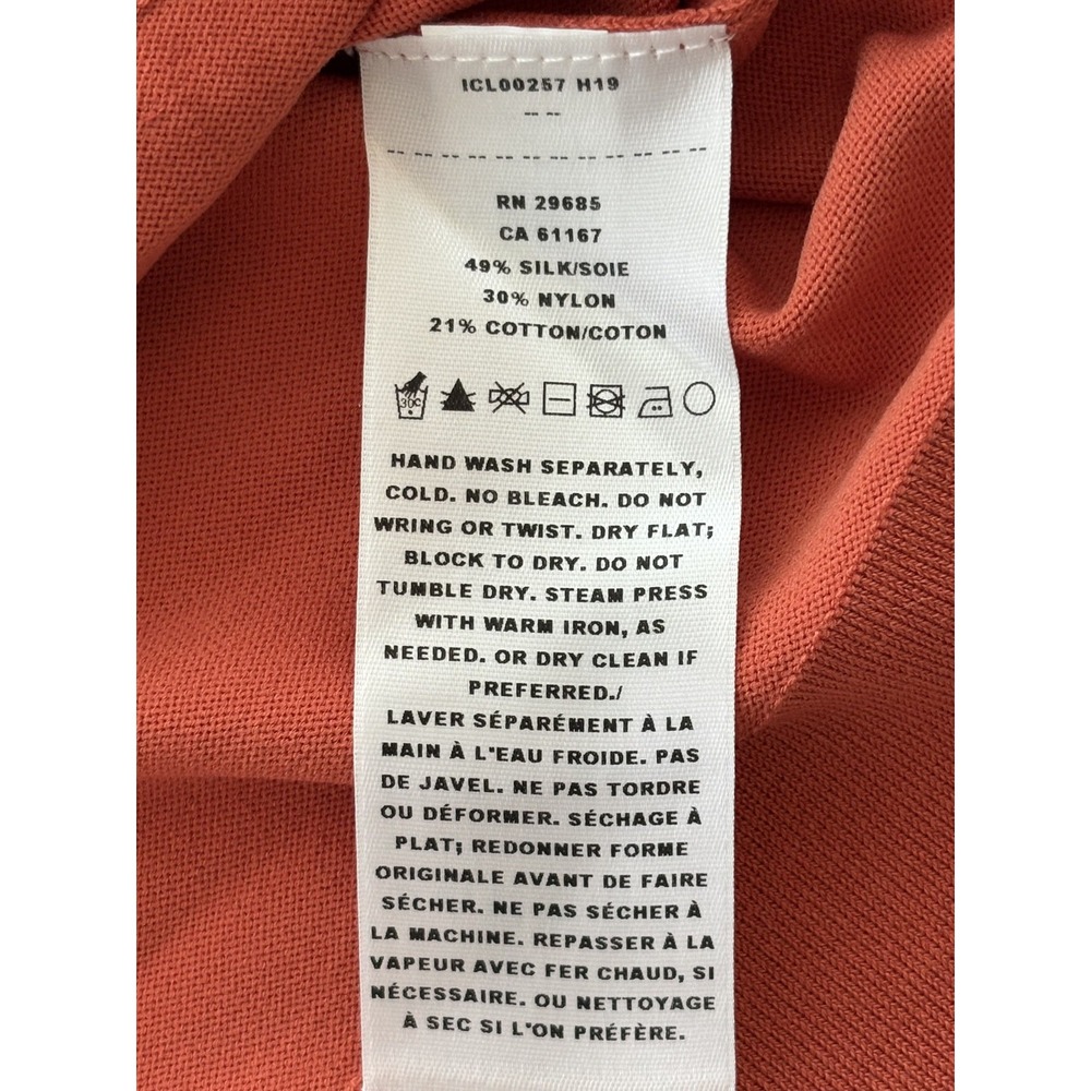 Pendleton Sweater Women XL Orange V Neck Silk Blend Short Sleeve Pullover NWT - Picture 8 of 16